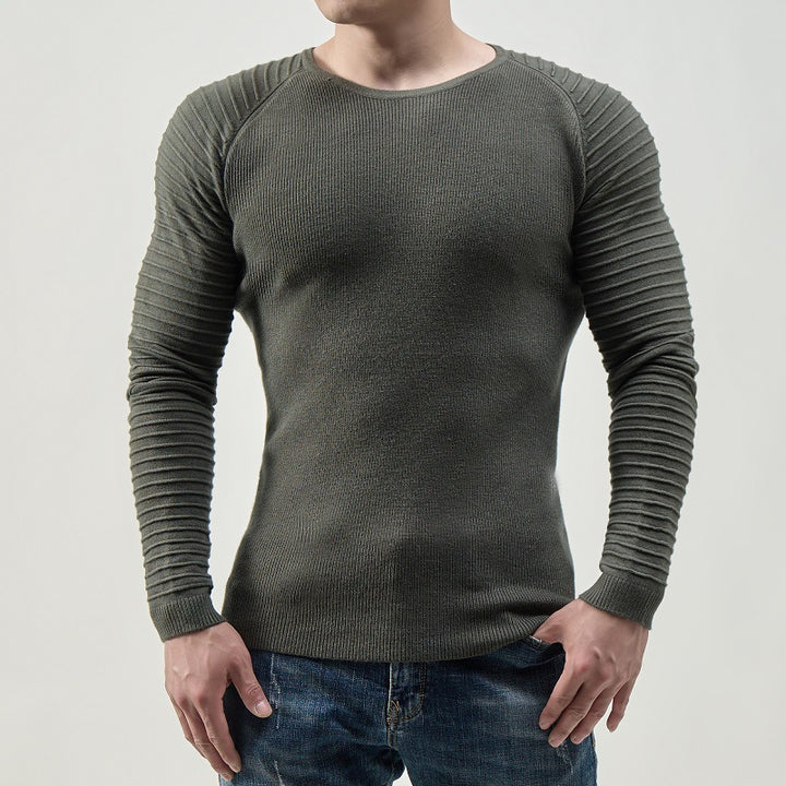 Herren modischer Strickpullover mit innovativer Rippstruktur Drune