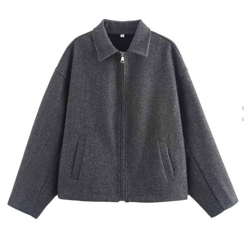 Damen modische Kurzjacke im lässigen Oversize-Stil mit eleganten Details Drune