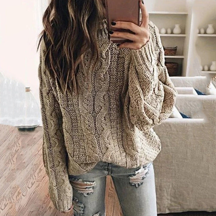 Damen Grobstrickpullover mit trendigem Zopfdesign Drune