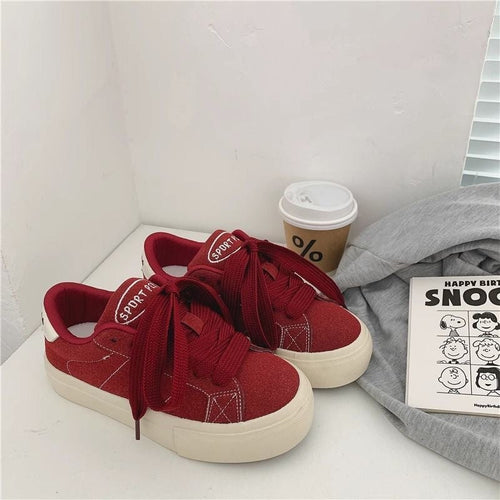 Damen Sportliche Sneakers aus hochwertigem Wildleder mit bequemen Schnürdetails Drune