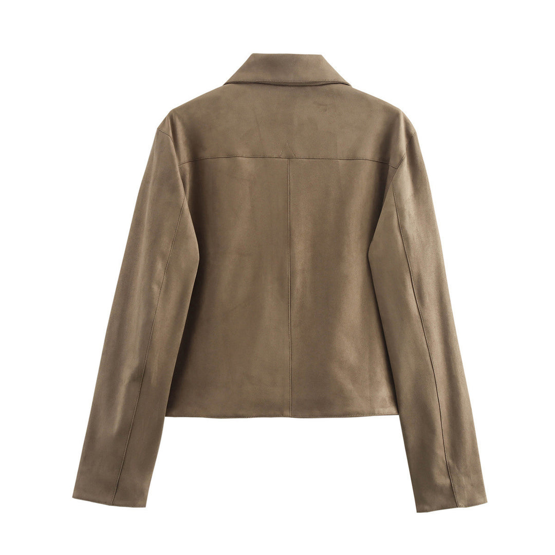 Damen modische Kurzjacke mit praktischen aufgesetzten Taschen Drune