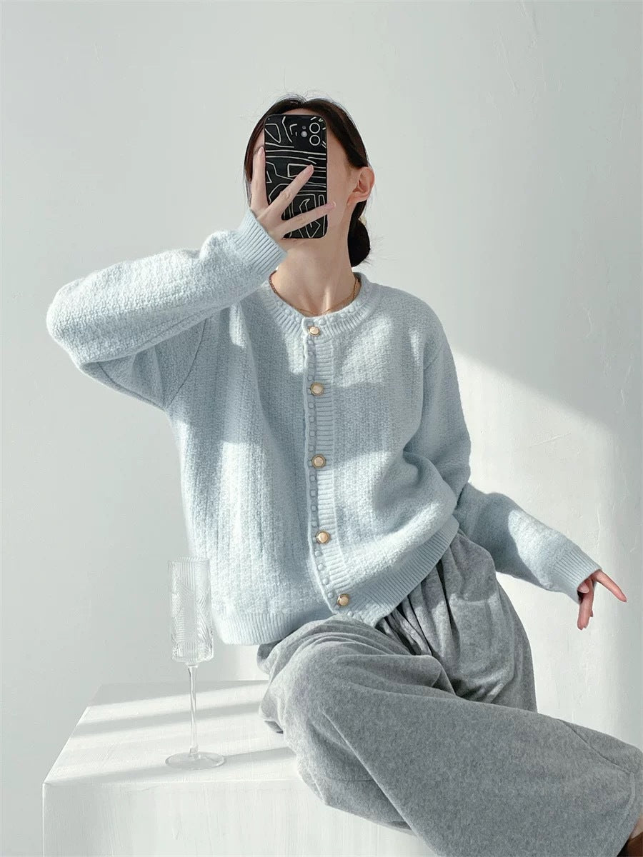 Damen gemütliche Strickjacke mit hochwertigen Knopfdetails und lässigem Schnitt Drune