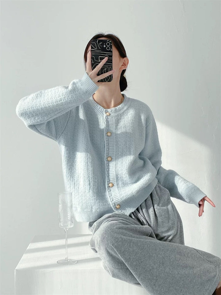 Damen gemütliche Strickjacke mit hochwertigen Knopfdetails und lässigem Schnitt Drune