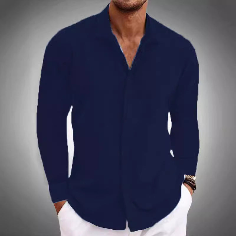 Herren Langarmhemd mit feiner Textur und elegantem Schnitt Drune