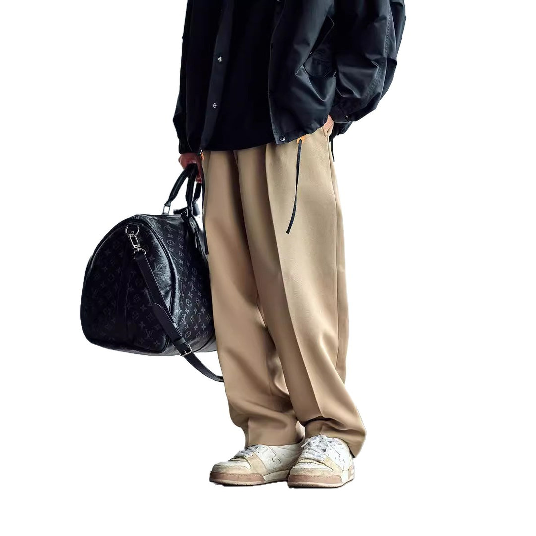 Herren Weite Chino-Hose mit Bundfalten und lockerem Schnitt Drune