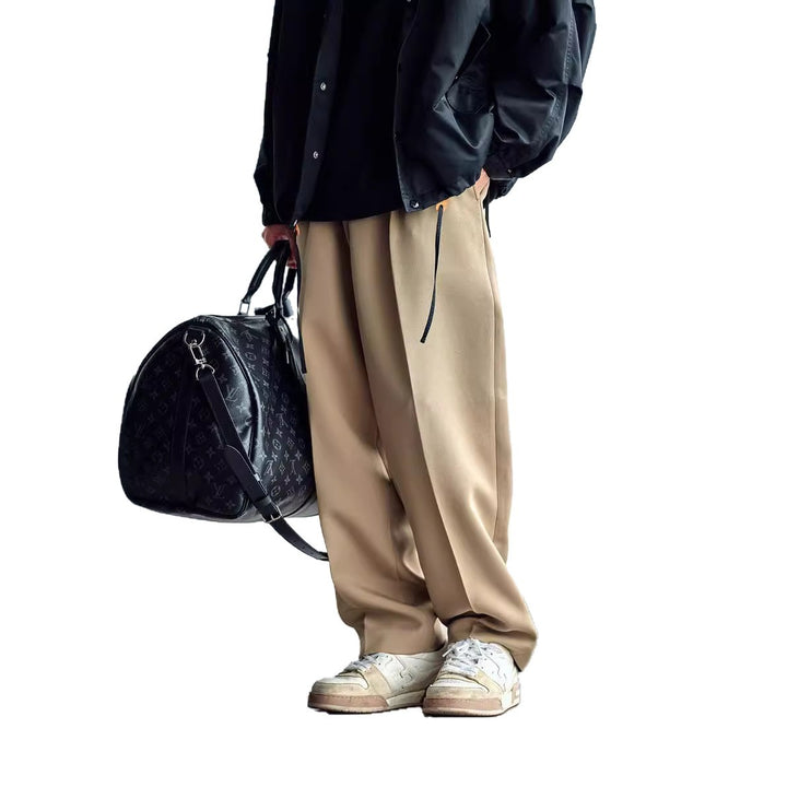 Herren Weite Chino-Hose mit Bundfalten und lockerem Schnitt Drune