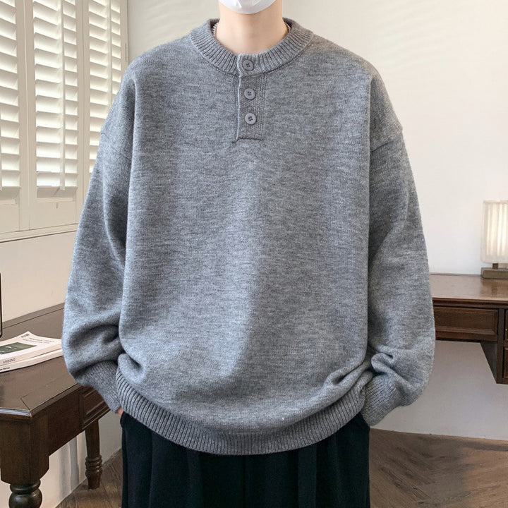 Herren Bequemer Strickpullover mit Knopfleiste Drune 1787799372