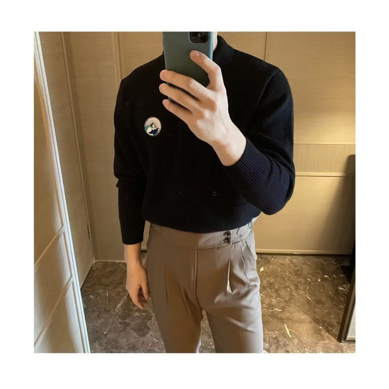 Herren lässiger Polo-Pullover aus hochwertigem Material Drune