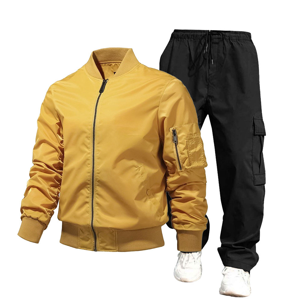 Herren urbane Bomberjacke und Cargo-Hosen Set Drune
