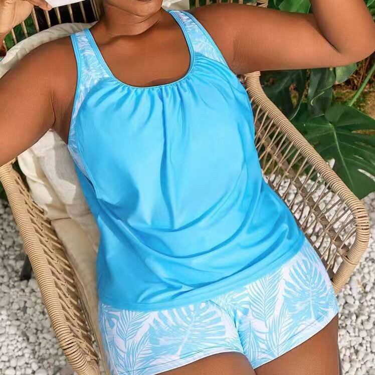 Damen Tankini-Set mit floralem Mustershorts und zeitlosem Oberteil Drune