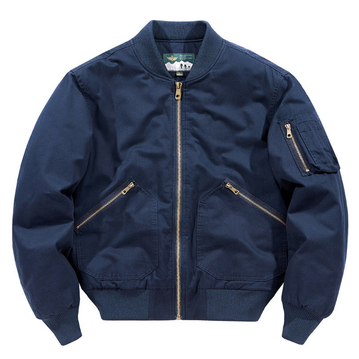 Herren Canvas-Bomberjacke im Vintage-Workwear-Design mit Ärmeltasche Drune
