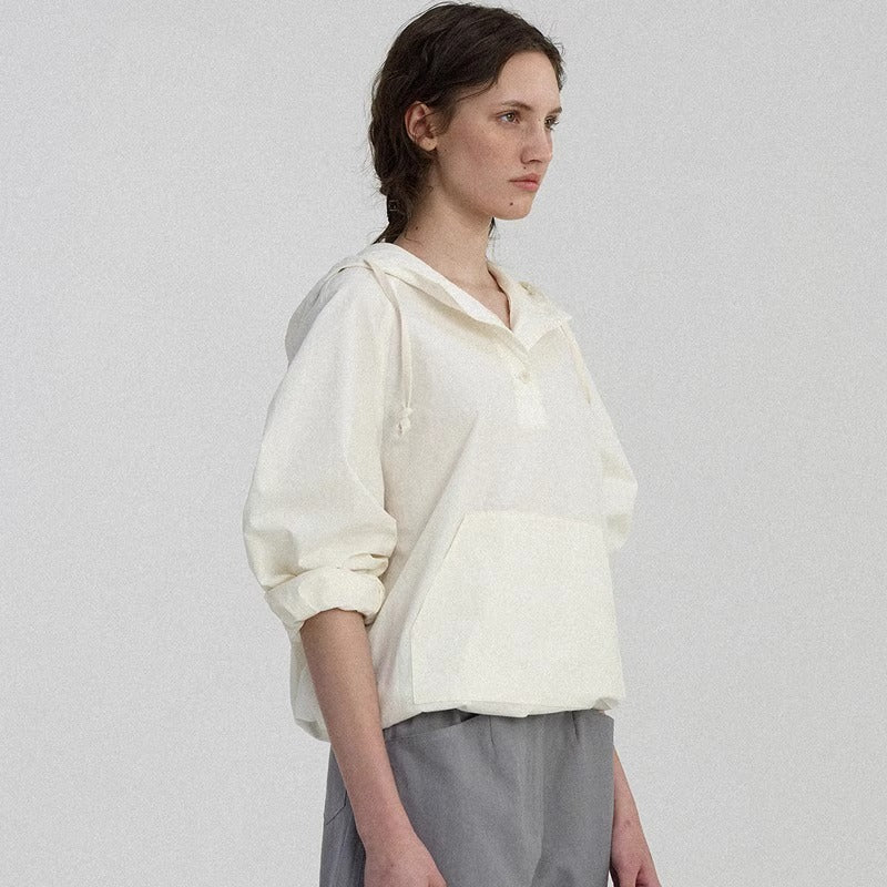 Damen lässige Kapuzenbluse mit innovativem Schnitt Drune