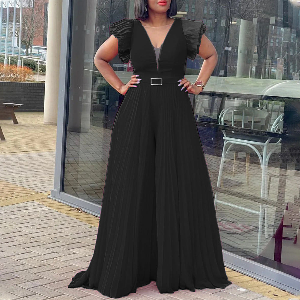 Damen Jumpsuit mit Rüschen und Plisseedetails Drune