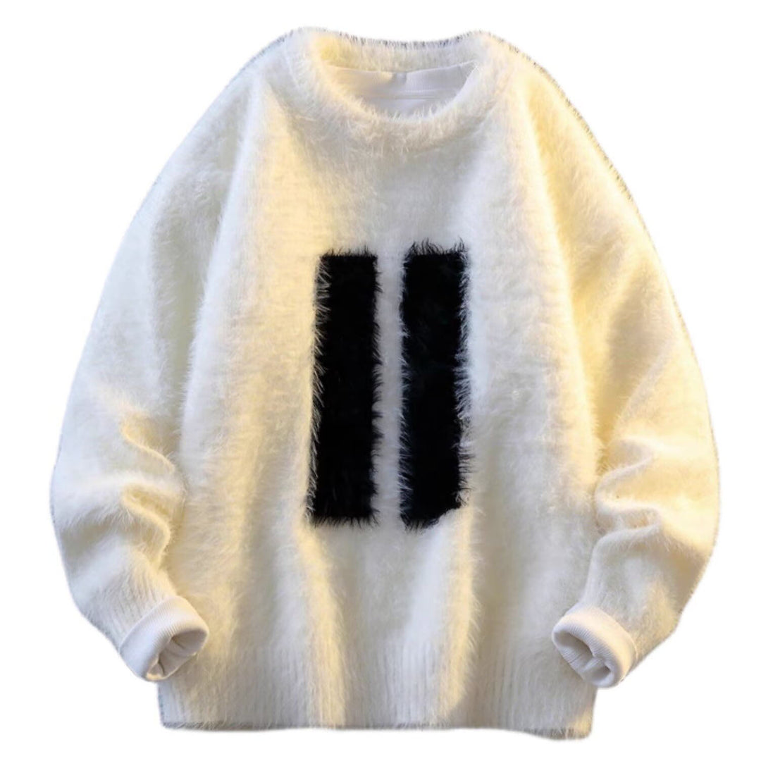 Unisex Grobstrick Pullover mit stylischem Motiv Drune