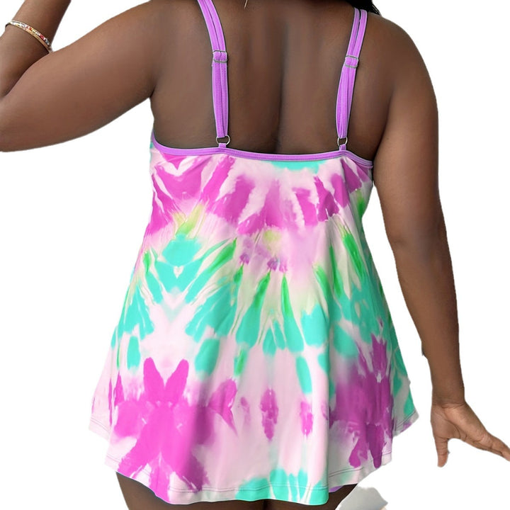 Damen Tankini mit lockerem Schnitt und buntem Batikdesign Drune
