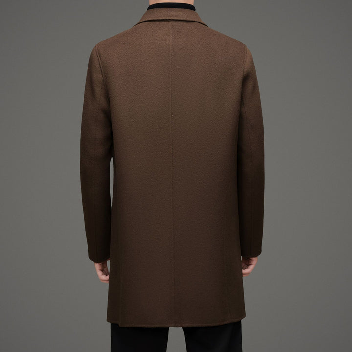 Herren eleganter Wool-Langmantel mit modernem Schnitt und isolierender Fütterung Drune