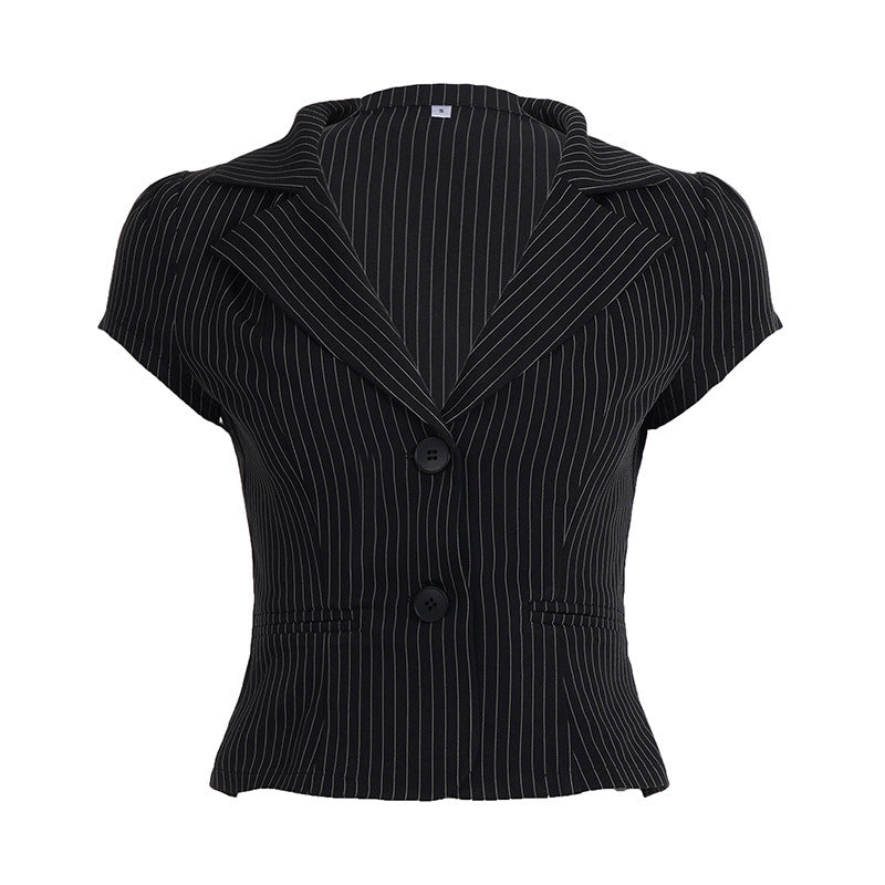 Damen Blazer mit tailliertem Schnitt und modernen Streifen Drune