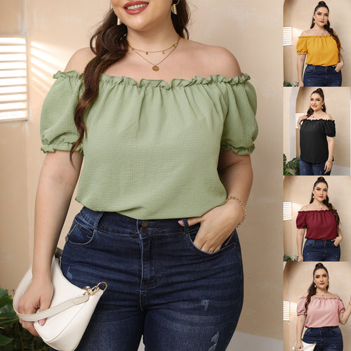 Damen Off-Shoulder Oberteil mit Volant Drune
