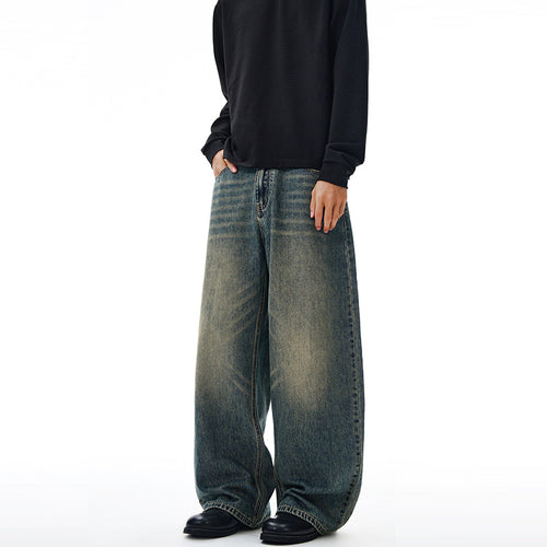 Herren Extrem weite Vintage-Denim Baggy-Jeans mit tiefem Schritt Drune