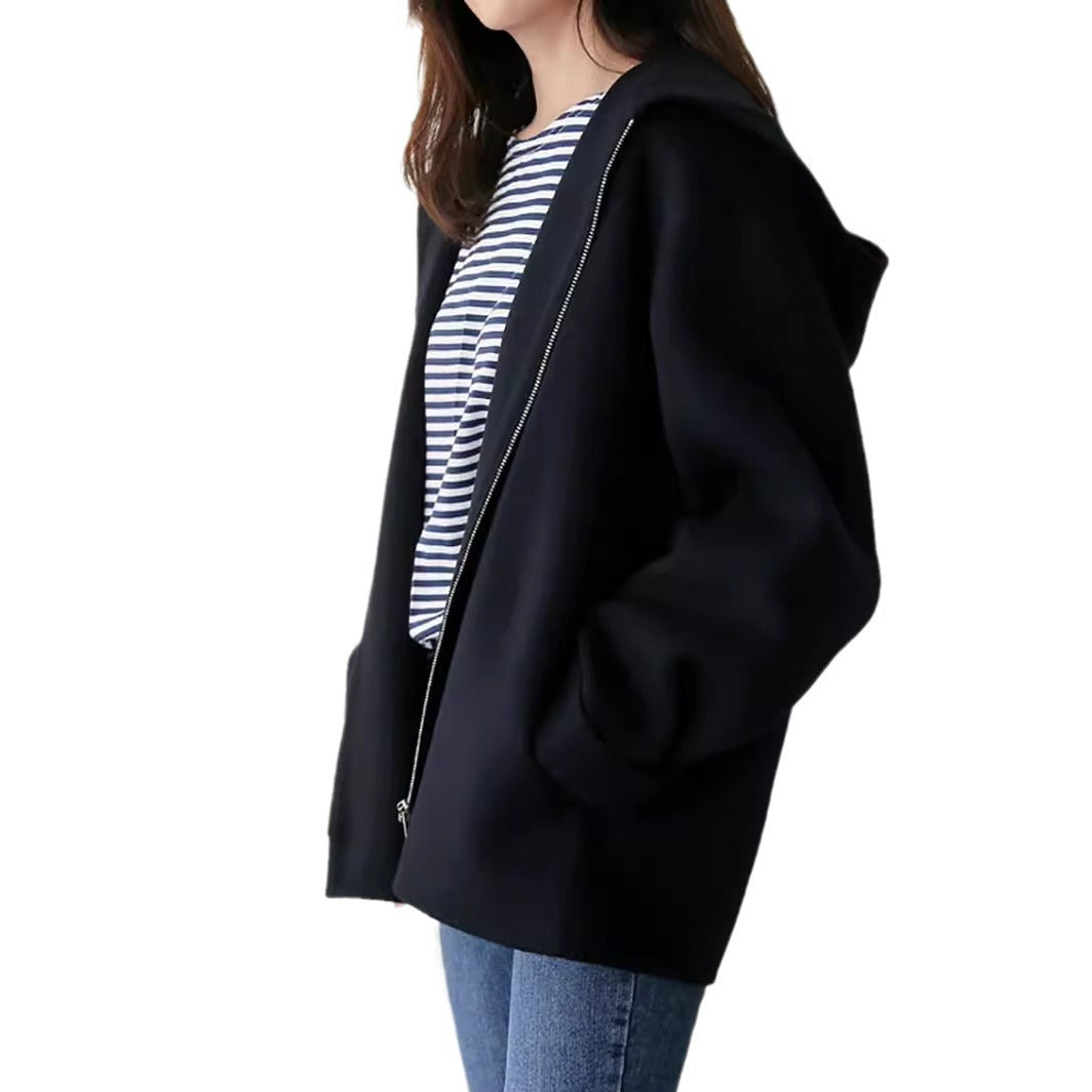 Damen Modische und elegante Kapuzenjacke aus weichem Material Drune