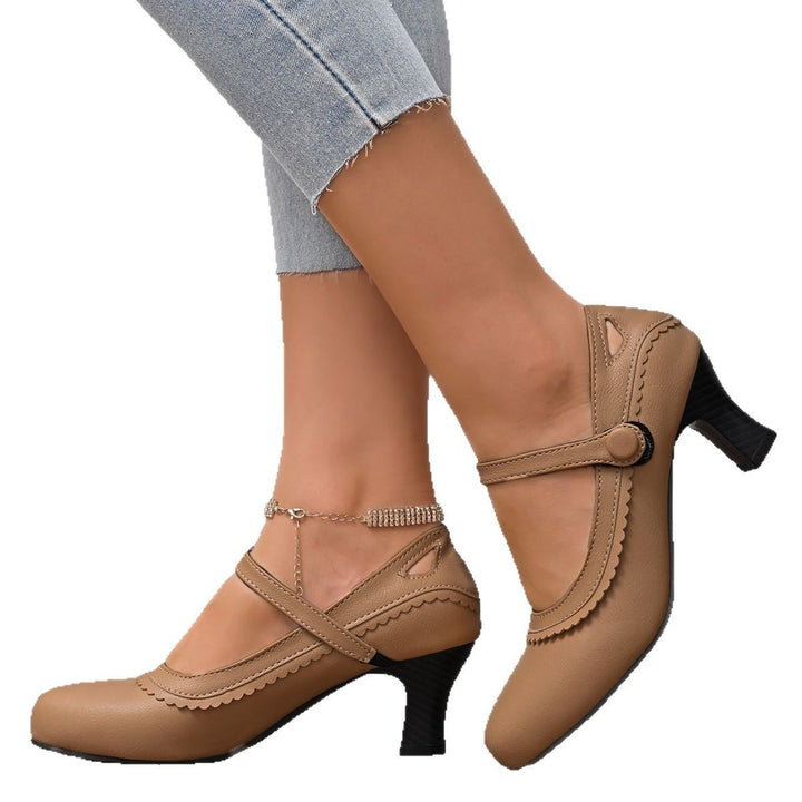 Damen Elegante Mary Jane Absatzschuhe mit verzierten Riemen und anatomischem Fußbett Drune