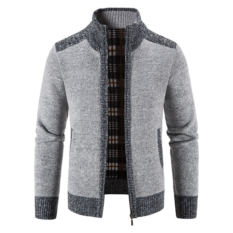 Herren Strickjacke mit hohem Kragen Drune