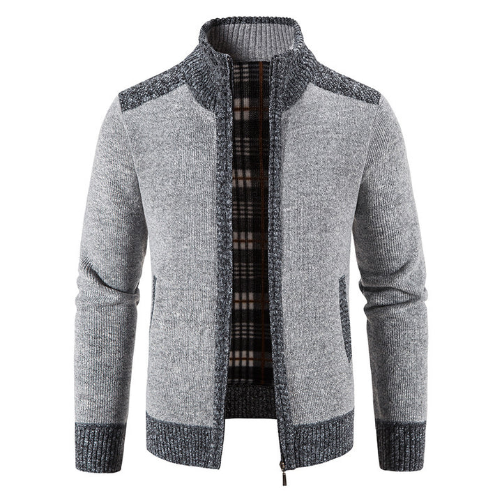 Herren Strickjacke mit hohem Kragen Drune