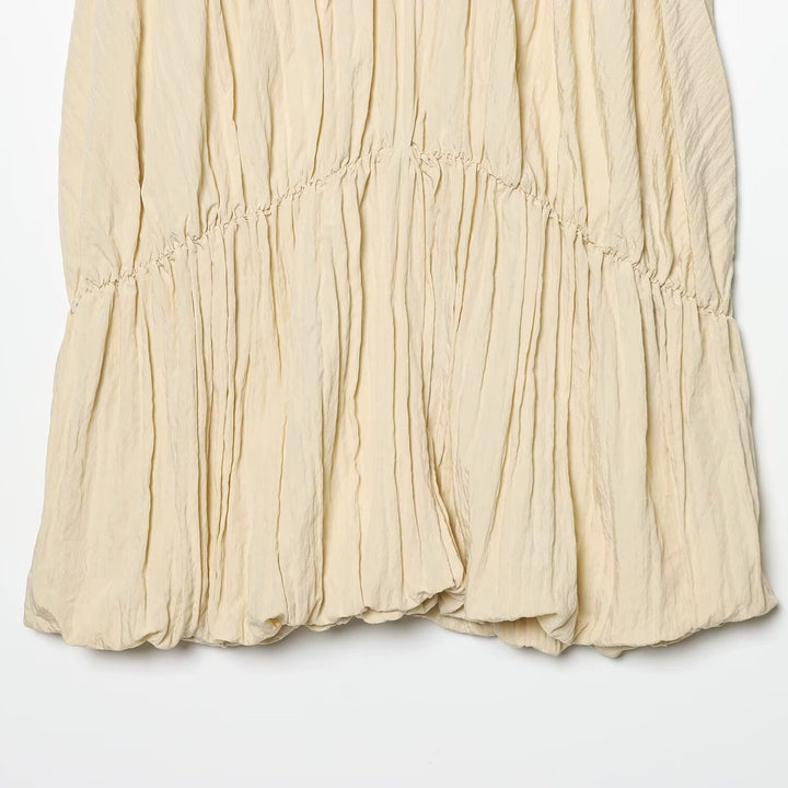 Damen luftiges Maxikleid mit plissierten Details und schmeichelndem Schnitt Drune