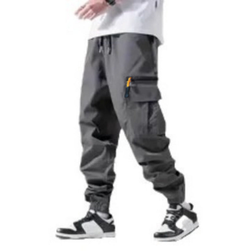 Herren Technische Cargo-Jogginghose mit Reißverschlusstaschen, Tunnelzug und elastischen Knöchelbündchen Drune