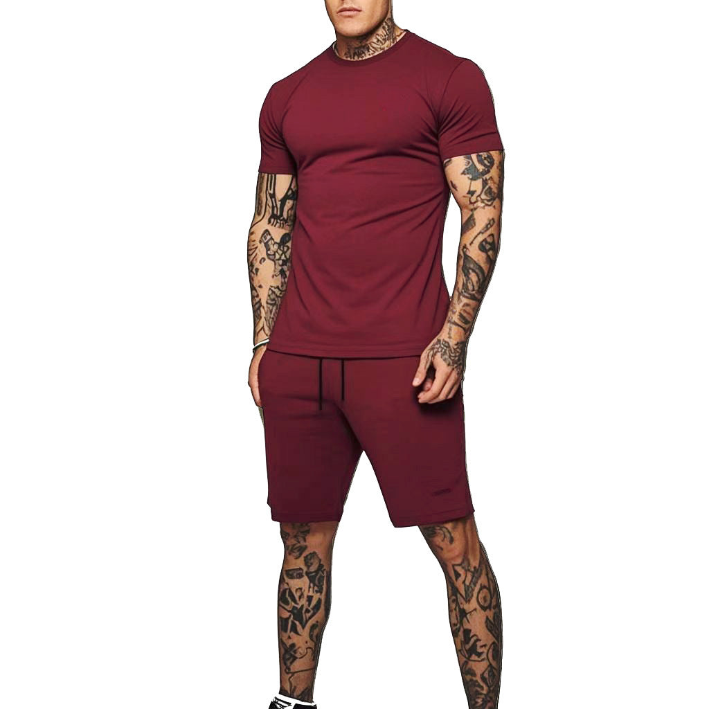Herren Sportliches Kurzarm- und Shorts-Set mit kontrastierenden Details Drune