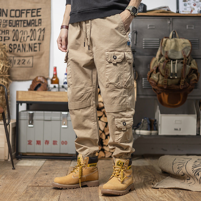 Herren Utility-Cargohose mit Kordelzug, elastischem Saum und Mehrfach-Taschen Drune