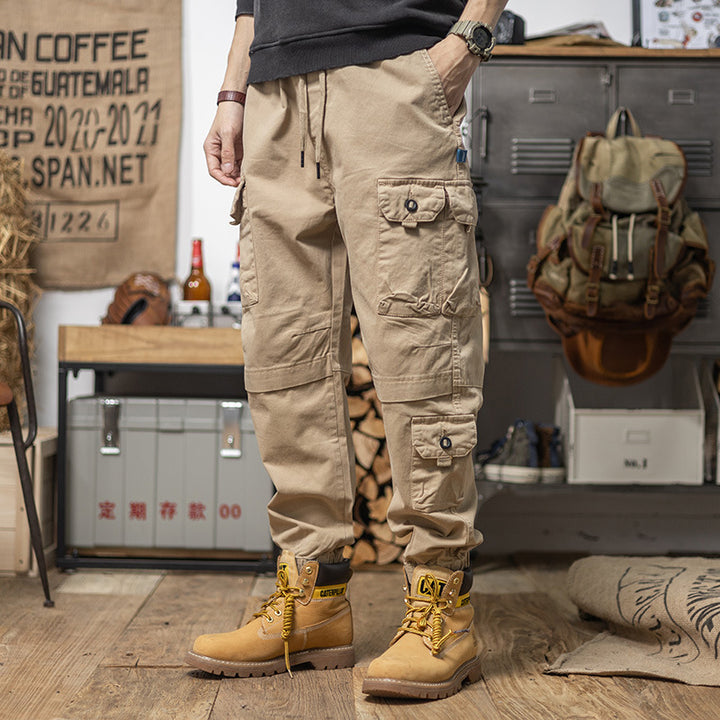 Herren Utility-Cargohose mit Kordelzug, elastischem Saum und Mehrfach-Taschen Drune