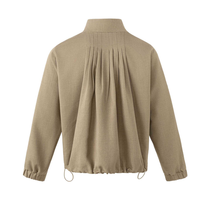 Herren Leichte Baumwoll-Mischgewebe-Utility-Jacke mit Stehkragen und Kordelzug Drune
