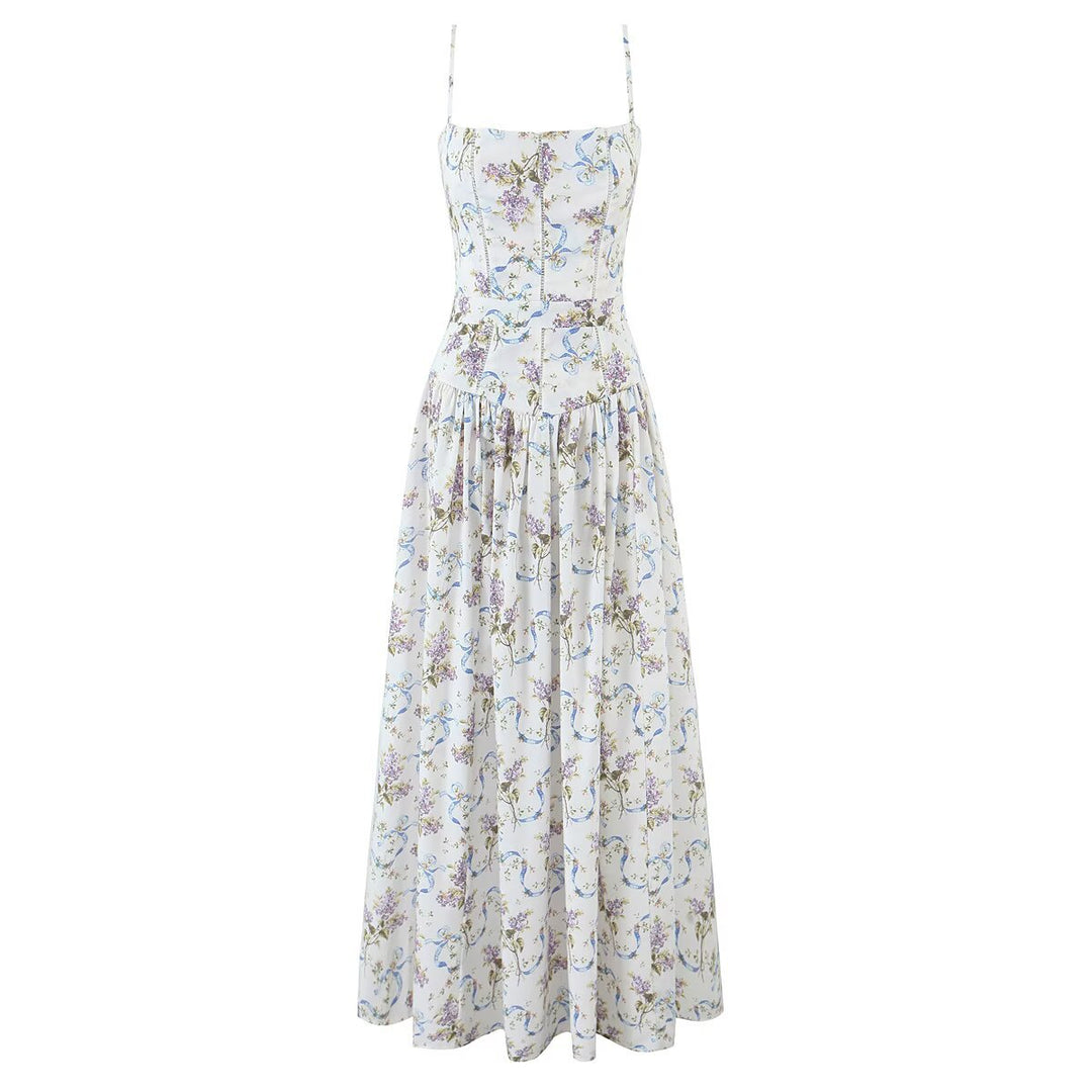Damen Maxikleid mit floralen Stickereien und luftiger Silhouette Drune