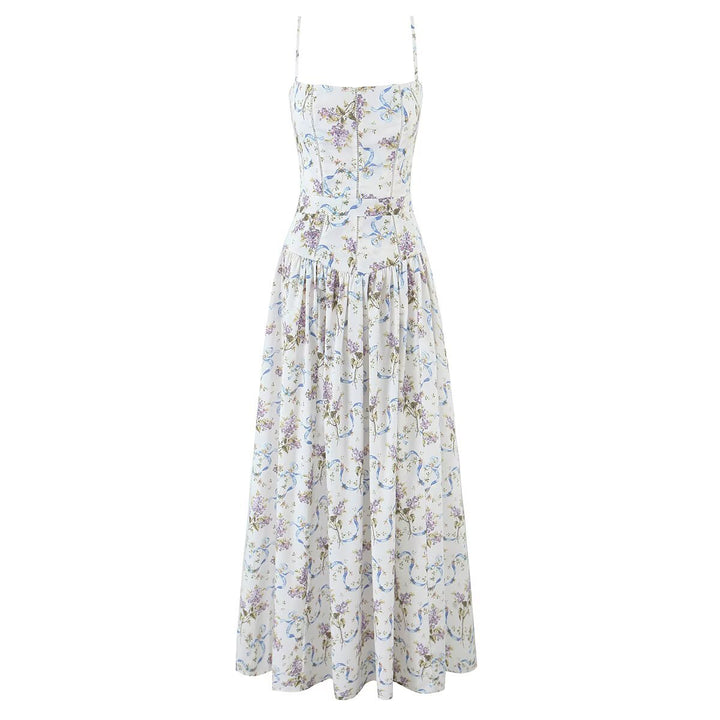 Damen Maxikleid mit floralen Stickereien und luftiger Silhouette Drune