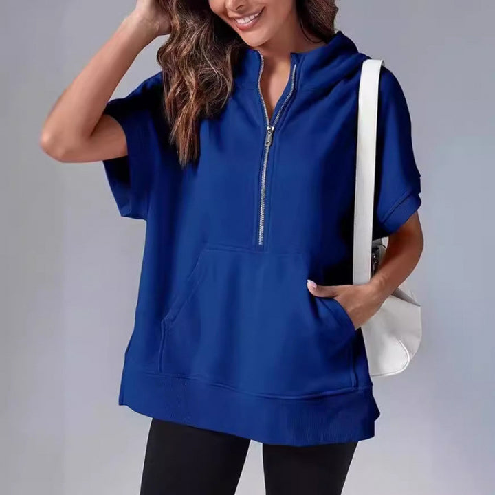 Damen Lässiger Kapuzenpullover mit Reißverschluss und praktischen Taschen Drune