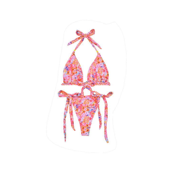 Damen Triangel-Bikini mit einfach verstellbaren Bändern und floralem Muster Drune
