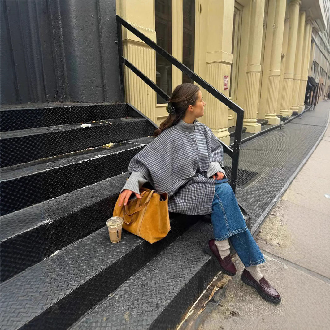 Damen modische Überwurfjacke mit großzügigen Taschen und strukturiertem Design Drune