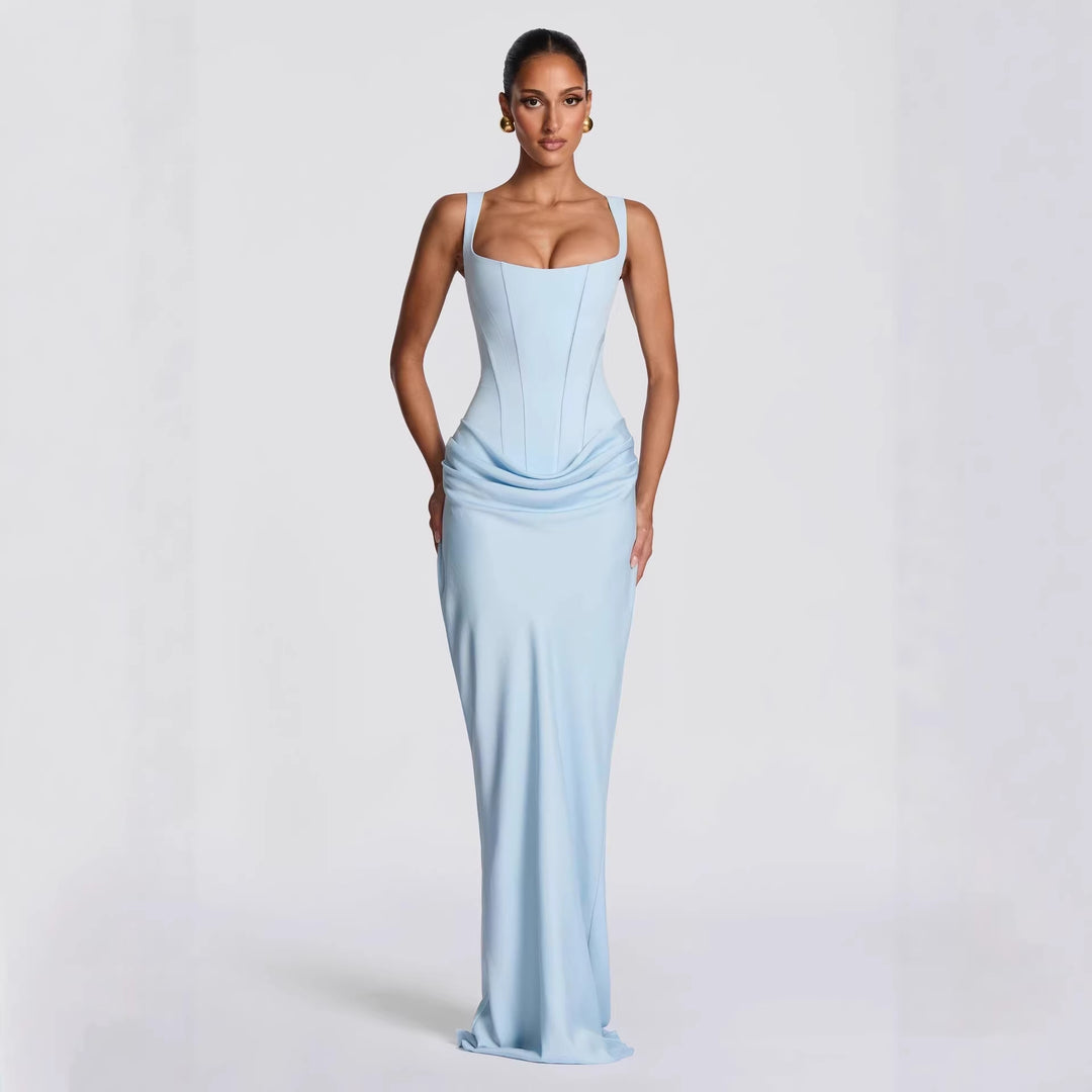 Damen Fließendes Maxi-Kleid mit asymmetrischem Schnitt und raffiniertem Drapé Drune