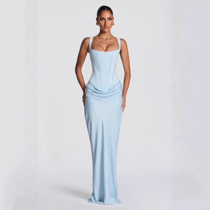 Damen Fließendes Maxi-Kleid mit asymmetrischem Schnitt und raffiniertem Drapé Drune