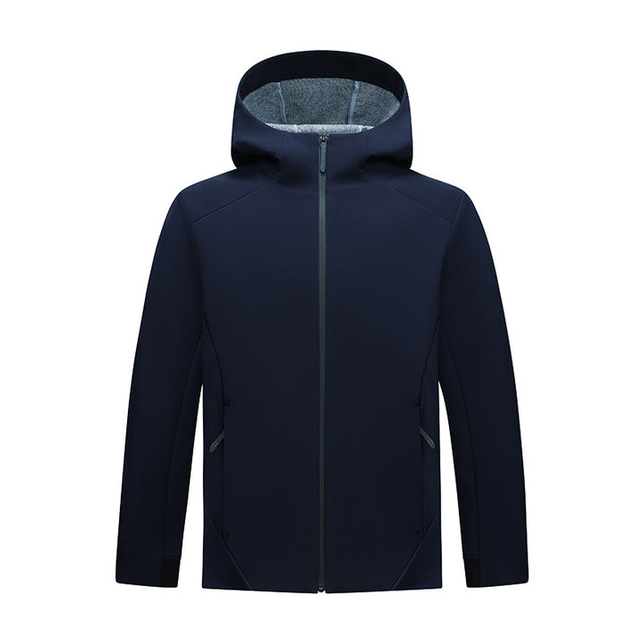 Damen Softshell-Jacke mit Kapuze, taillierte und winddichte Outdoorjacke Drune