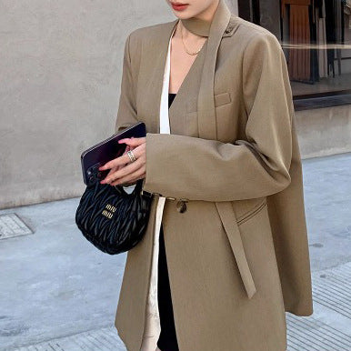 Damen Übergrößen Blazer mit asymmetrischem Design Drune