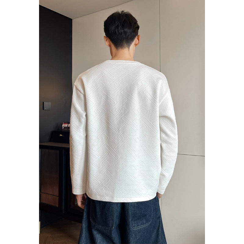 Herren Modischer Sweatshirt mit prägnantem Strukturmuster Drune