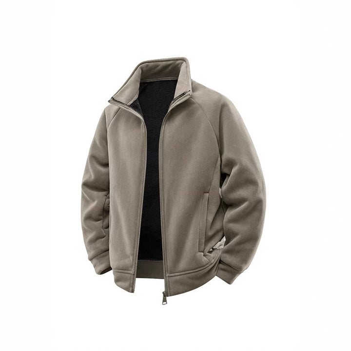Herren Fleece-Thermojacke mit doppellagigem Teddy-Innenfutter und hohem Stehkragen Drune