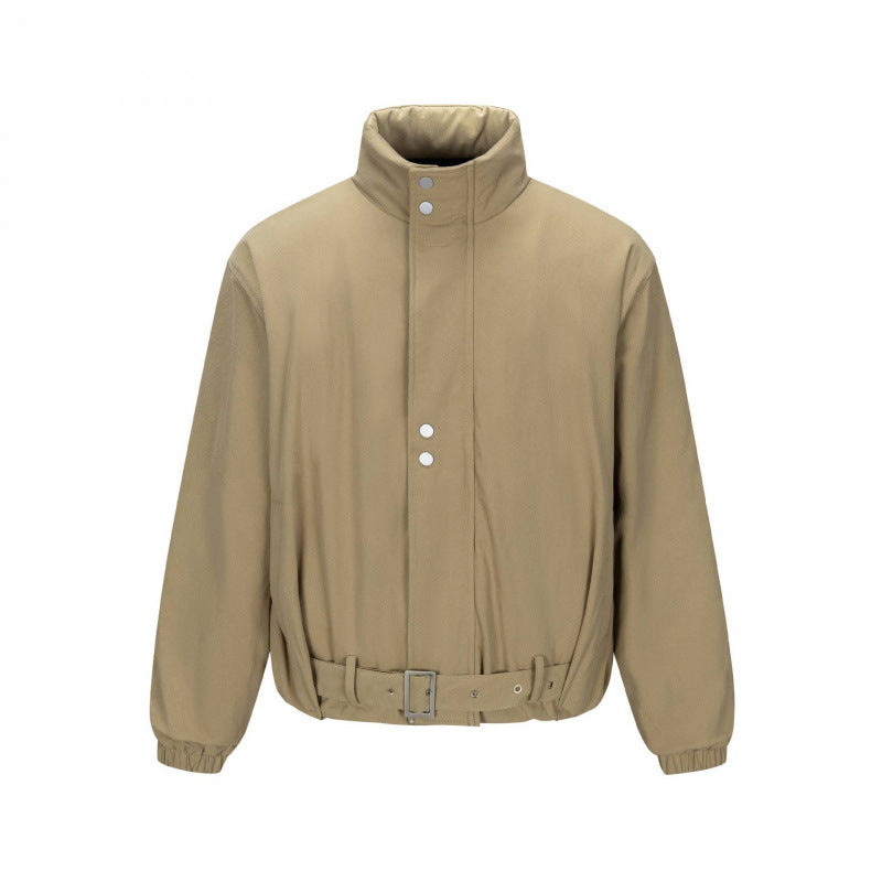 Herren Kurze technische Blousonjacke mit hohem Stehkragen, Taillengürtel und elastischen Bündchen Drune