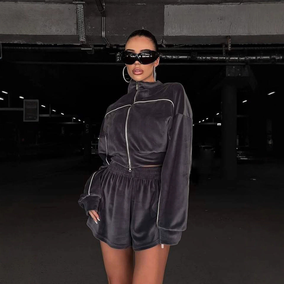 Damen Loungewear-Set mit bequemer Shorts und oversized Oberteil Drune