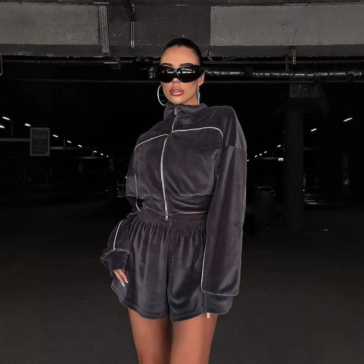 Damen Loungewear-Set mit bequemer Shorts und oversized Oberteil Drune