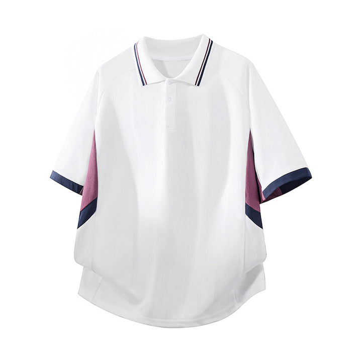 Unisex Boxy Oversize Polo-Shirt aus technischem Funktionsjersey mit Kontrastpaneelen und Raglanärmeln Drune