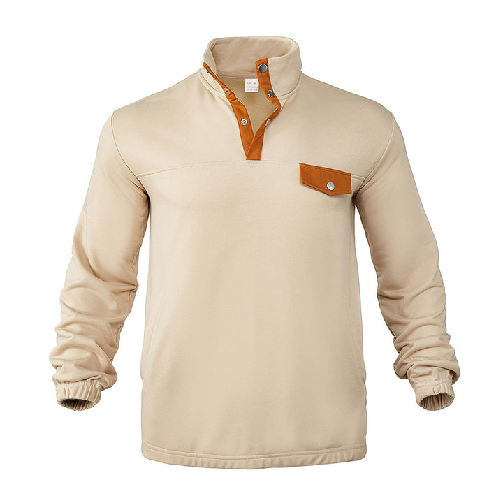 Herren Modischer Pullover mit halbem Reißverschluss und praktischer Brusttasche Drune