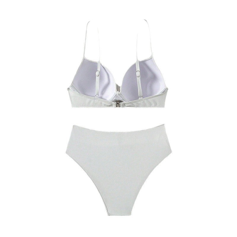 Damen Bikini-Set mit hoch geschnittenem Slip und elegantem Oberteil Drune